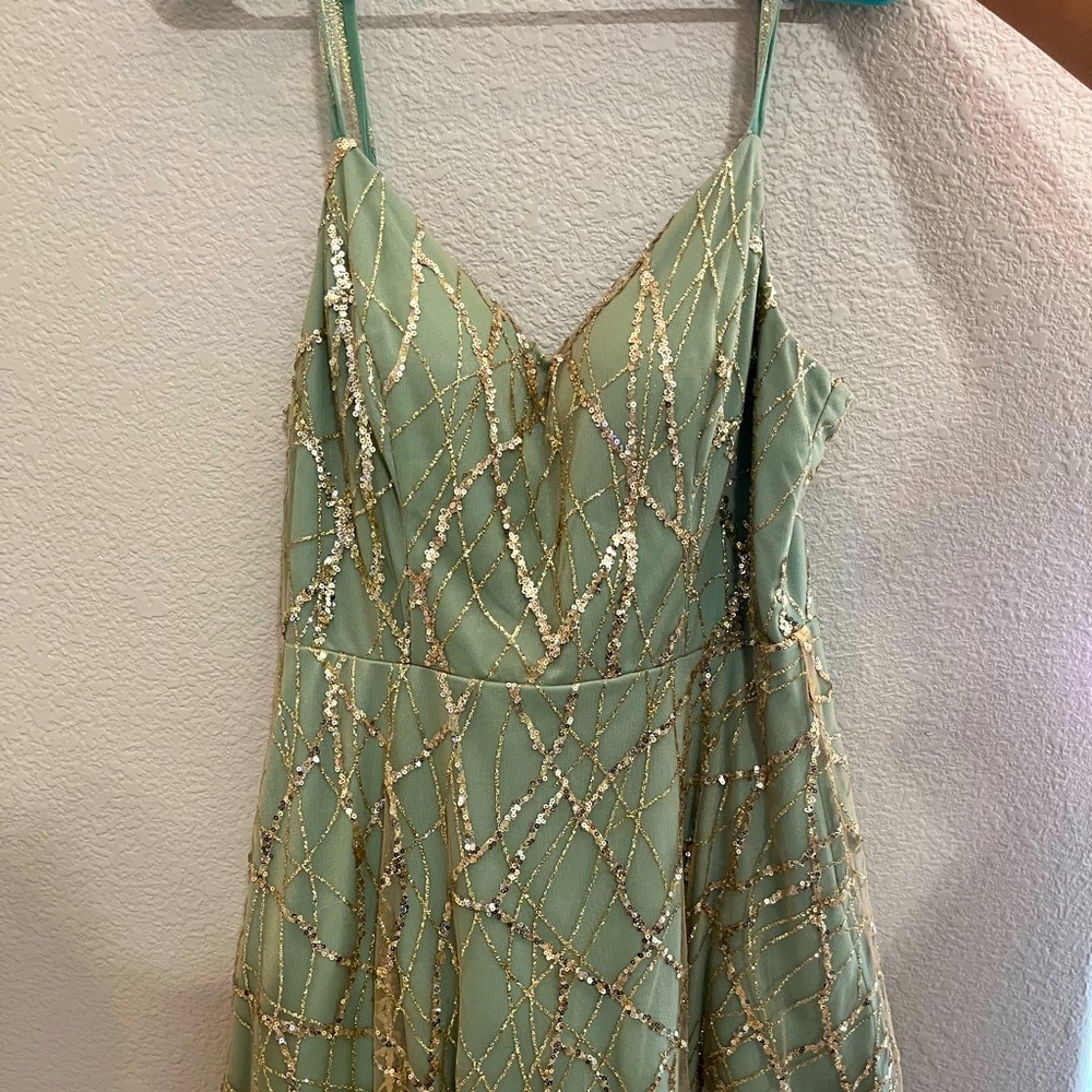 Green and gold dress
